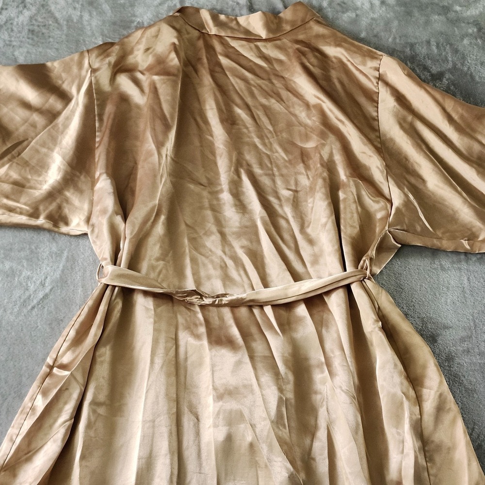 VTG Made In USA Dreamtime Gold And Black Lace Robe w/ Belt Size M Goddess - Picture 10 of 15